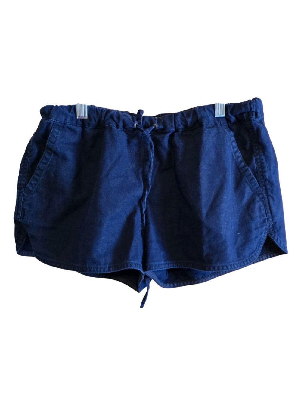 J. Crew Womens Linen-Blend Navy Shorts Elastic Waist summer beach nautical